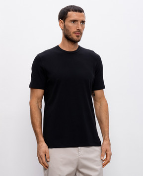 Brunello Cucinelli Черная футболка прямого кроя MR8061336