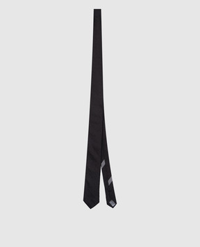 Dolce&Gabbana Черный галстук с шелком в шаблон логотипа DG GT149EG0JYR
