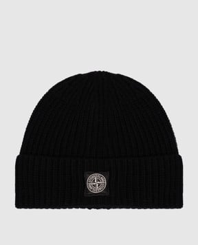 Stone Island Чорна шапка з нашивкою логотипа K2S15N100012S00B4