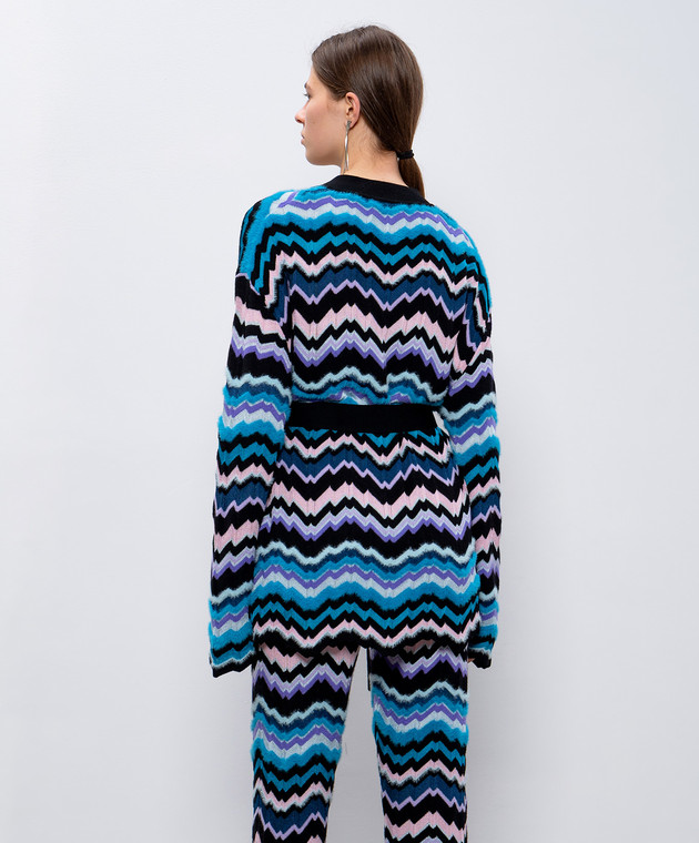 Missoni - Синий кардиган с шерстью в узоре DS24WM02BK036W купить в