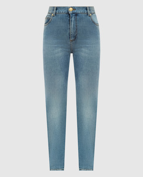 Balmain Синие джинсы скини с эффектом потертости DF1MG008DE81
