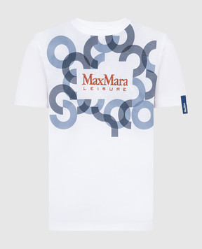Max Mara Белая футболка OBLIQUA с логотипом OBLIQUA