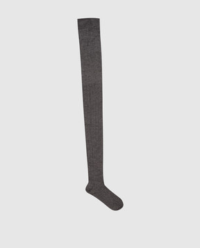 Brunello Cucinelli Синие колготки из кашемира в рубчик M62990069