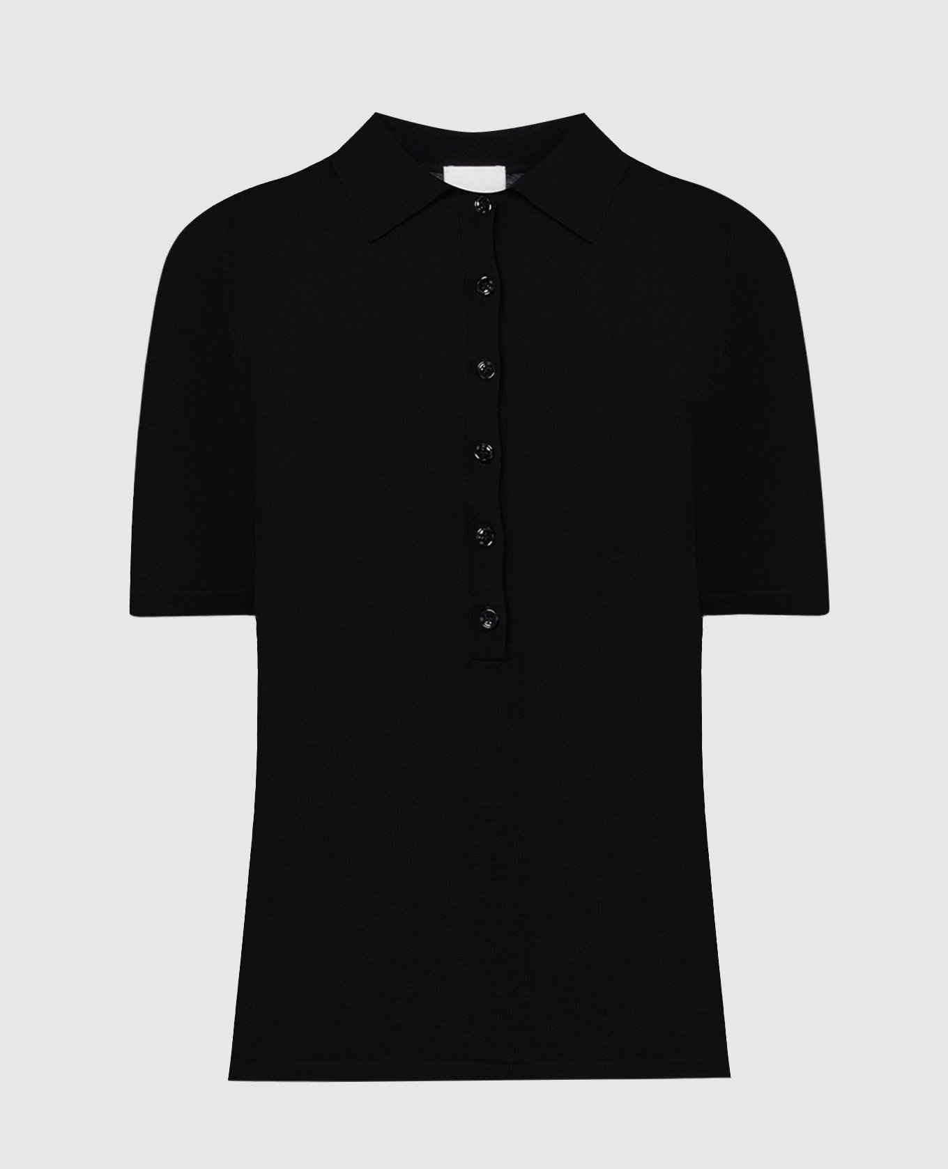 Black wool polo shirt