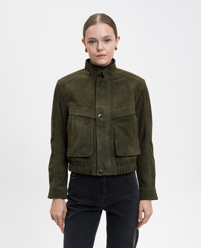 Babe Pay Pls Зелена укорочена замшева куртка 2508SUEDE