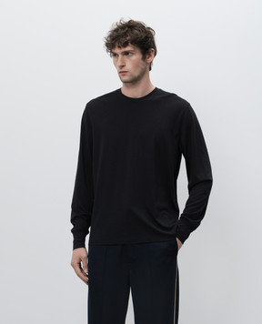 Tom Ford Чорний лонгслів з вишивкою монограми логотипа JCL006JMT002S23