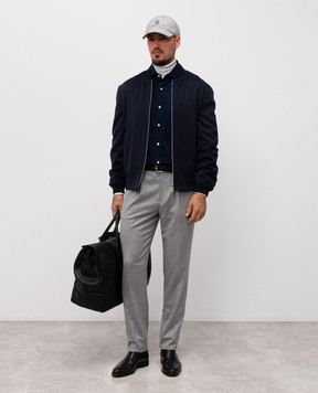 Brunello Cucinelli Синя вельветова сорочка ML6884008