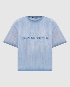 Ermanno Scervino Блакитна футболка з логотипом D462L312LJO