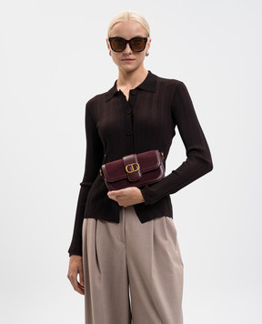 Twinset Бордова замшева сумка з логотипом 252TD8371