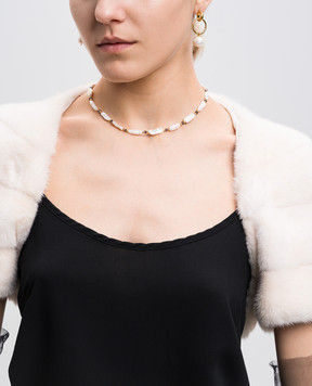 Shyla Біле намисто Bondi з позолотою 22 карат BONDINECKLACE