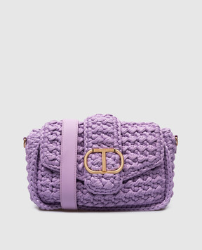 Twinset Фиолетовая плетеная сумка Amie с логотипом 241TB7310