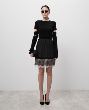 Helmut Lang Черный лонгслив Slashe с разрезами O09HW509