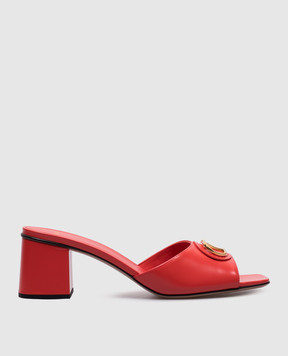 Valentino Красные кожаные мюли SLIDE 6W0S0MH7DSH