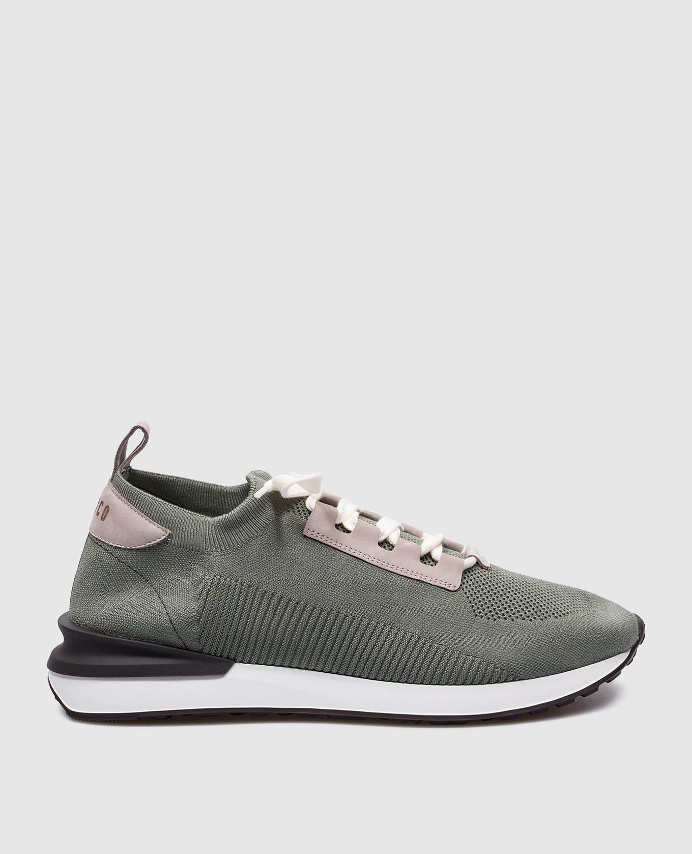 Green combination sneakers with logo