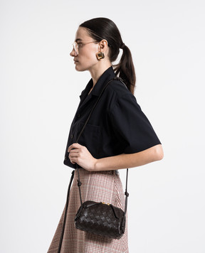 Bottega Veneta Коричневая кожаная сумка с плетением 794258VCPP1