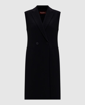 Max Mara Черный удлиненный двубортный жилет ZENA ZENA