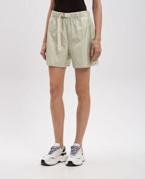 Jil Sander Зелені шорти з шовком з нашивкою емблеми J40KA0256J70003