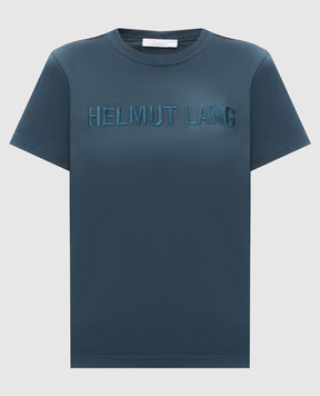 Helmut Lang Синя футболка з вишивкою логотипа O06HW505