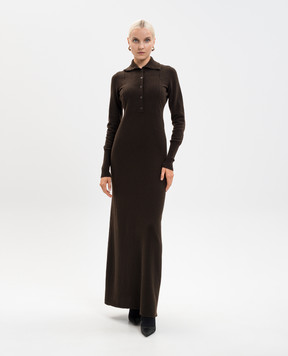 Tom Ford Коричнева сукня максі з кашеміру ACK657YAX925