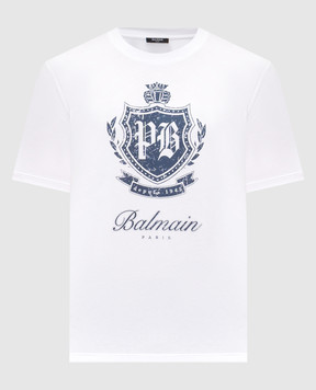 Balmain Біла футболка з принтом логотипа FH0EG000GF33