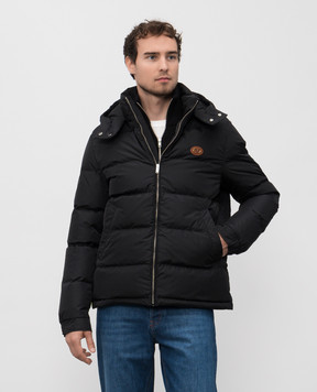 Valentino Чорний пуховик з емблемою Vlogo Signature 7V3CNB316FN