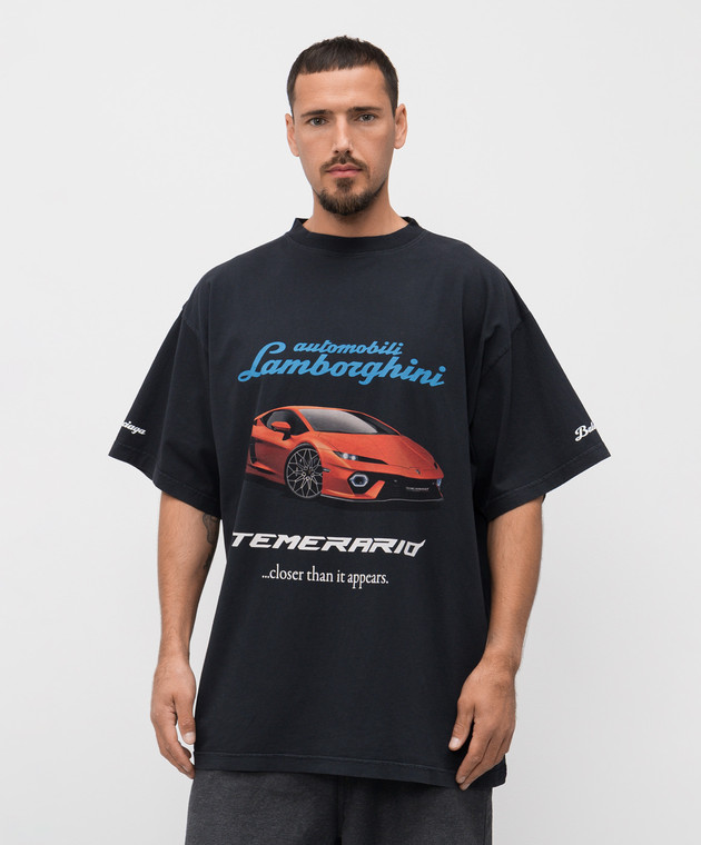 Balenciaga - Черная футболка Automobili Lamborghini 831305TSVP9