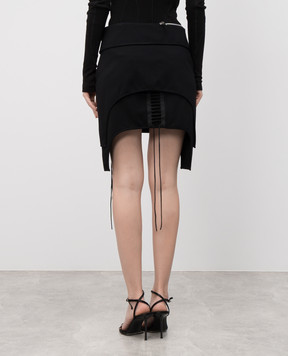 Helmut Lang Чорна спідниця міні зі шнурівкою P02HW301
