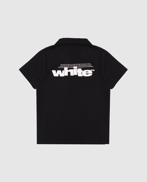 Off-White Дитяче чорне поло з принтом логотипа OBGB001S25JER001