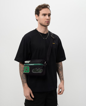 Off-White Чорна сумка з логотипом OMNQ081S25FAB002