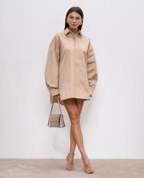 WARDROBE.NYC Бежева сукня-сорочка вільного крою W1077R16