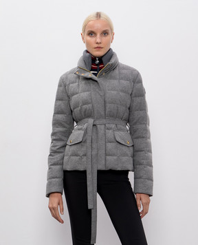 Moncler Сіра пухова куртка з нашивкою логотипа K20931A0010789B0Y