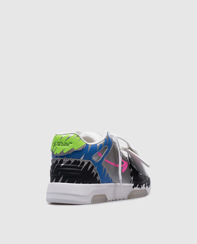 Off-White Сріблясті шкіряні кросівки Bstroy Out Of Office OMIA189G24LEA002