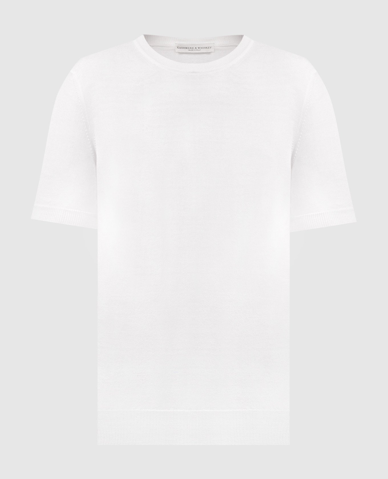 Белая футболка с шелком и кашемиром