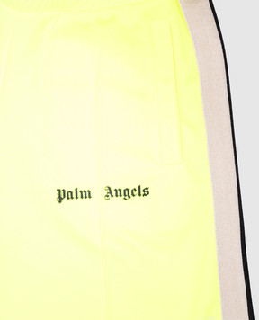 Palm Angels Детские желтые шорты Chambray Track с лампасами PBCL001S25FAB00112+