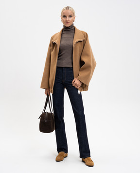 John Smedley Коричневий гольф VENESSA в рубчик з вовни мериноса VENESSA