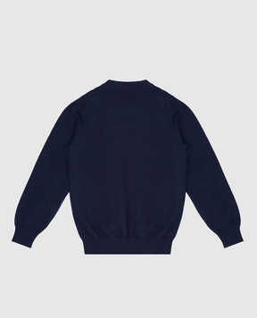 Brunello Cucinelli Детский синий свитер из кашемира с логотипом B22M15200B