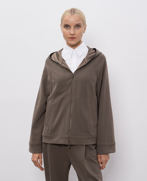 Brunello Cucinelli Коричневая спортивная куртка с цепочкой мониль MN05NSO406