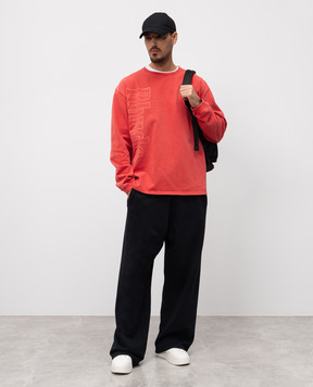 Rhude Красный лонгслив с принтом логотипа RHPS25TT13012
