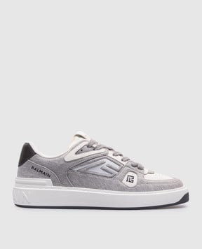 Balmain Серые комбинированные кроссовки B-Court Skate EM1VI378TFJM