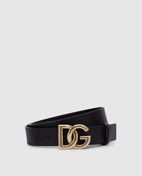Dolce&Gabbana Черный кожаный ремень с логотипом DG BC4644AX622