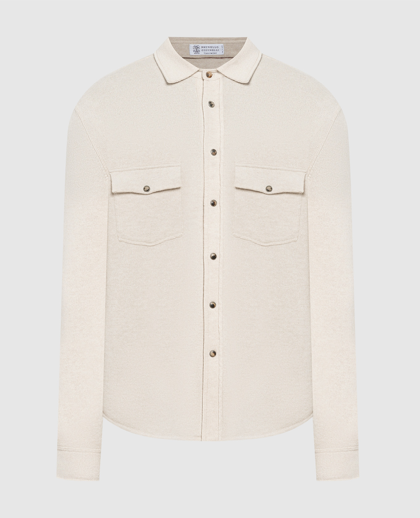 Beige shirt made of wool, cashmere and silk
