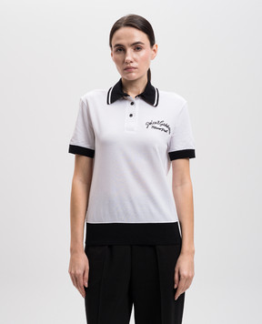 Dolce&Gabbana Біле поло з вишивкою логотипа F8V33ZGDCYF