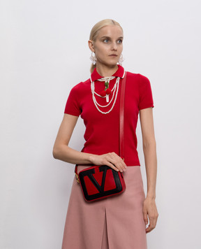 Valentino Красная кожаная сумка кросс-боди Viva Superstar 7W2B0R86PTJ