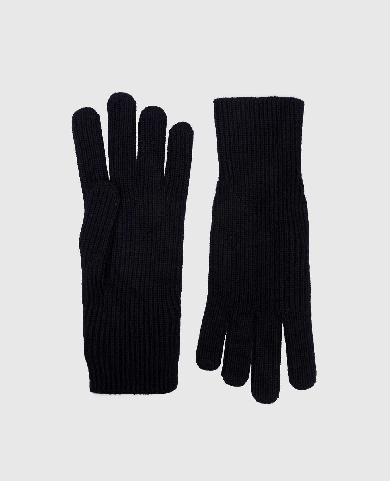 

Синие перчатки из шерсти с нашивкой логотипа, Синий, Перчатки