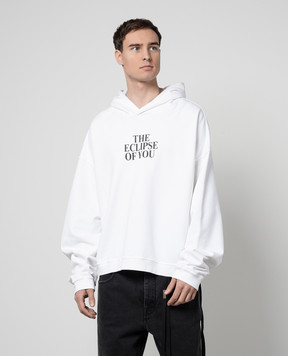 Ann Demeulemeester Белые худи Achim с контрастным принтом 2401MJSW1130FA185