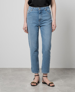 Twinset Синие джинсы с эффектом потертости с логотипом 241TP262A