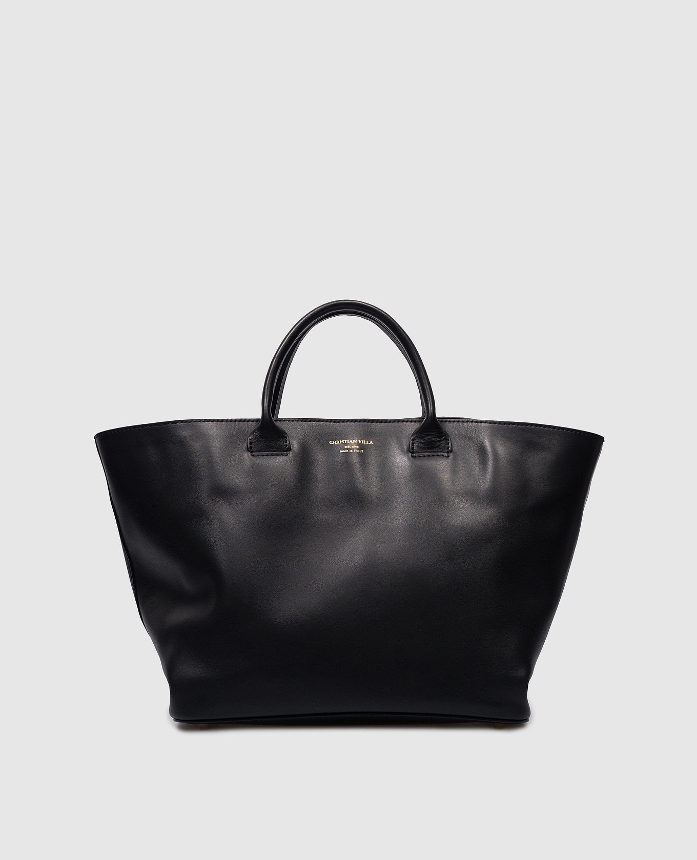 Черная кожаная сумка-тоут с логотипом