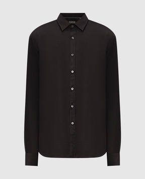 Canali Коричневая рубашка из шерсти GL03658CSL7077