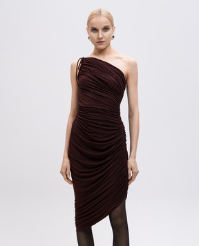Magda Butrym Бордовое платье на одно плечо с драпировкой DRESS05124525