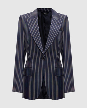 Tom Ford Синий жакет из шерсти в полоску GI3005FAX1404